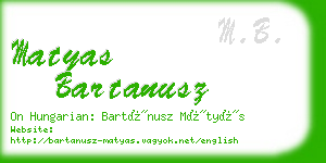 matyas bartanusz business card